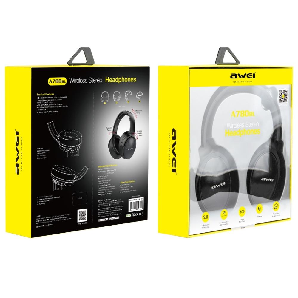 Awei A780BL Trådlösa stereo hörlurar inbyggd mikrofon