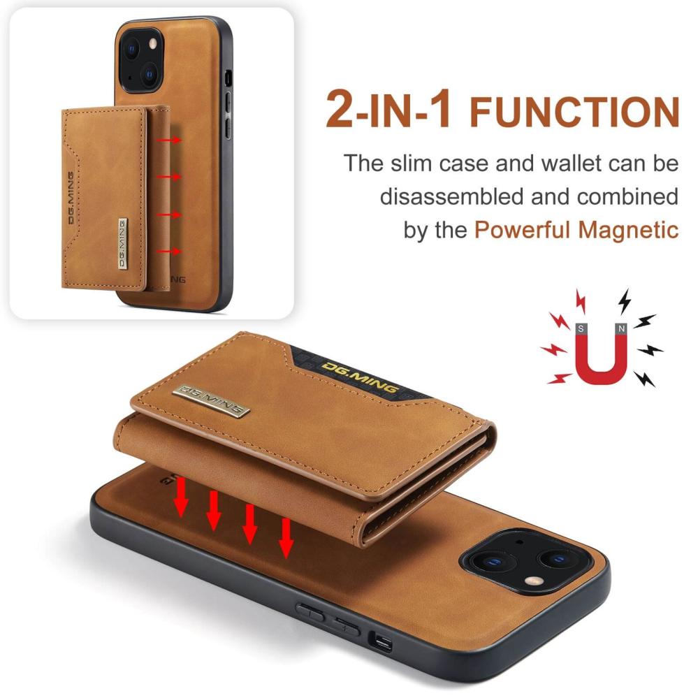 DG.MING 2 i 1 Vikbar plånbok & magnetiskt skal för iPhone 13