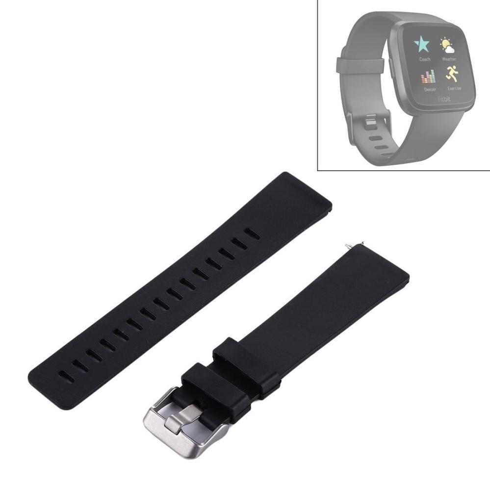 Silikonarmband Svart för Fitbit Versa/ Versa 2 145-205mm