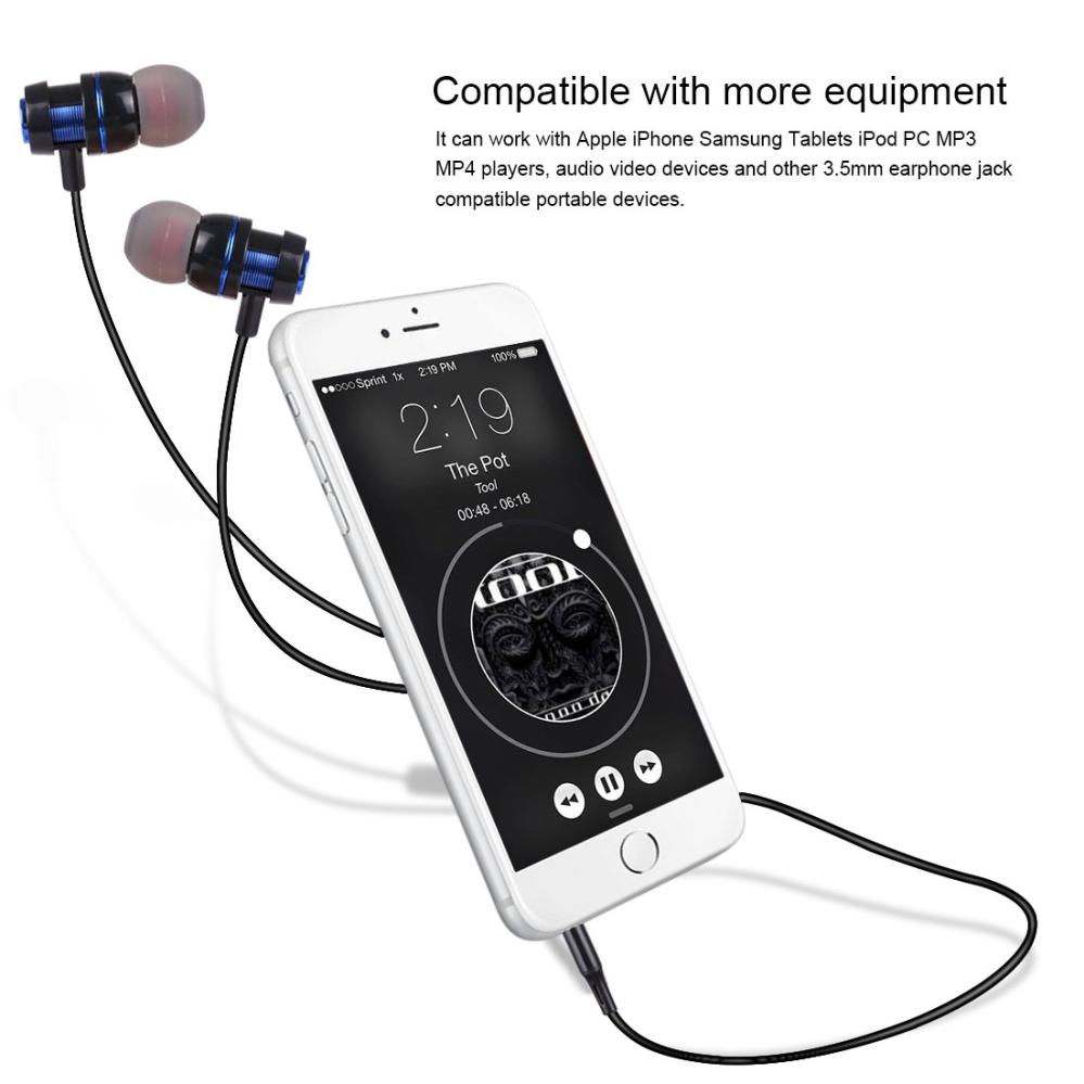 Haweel 3.5 mm In-ear hörlurar med mikrofon & 3.5mm ljudkabel - Haweel