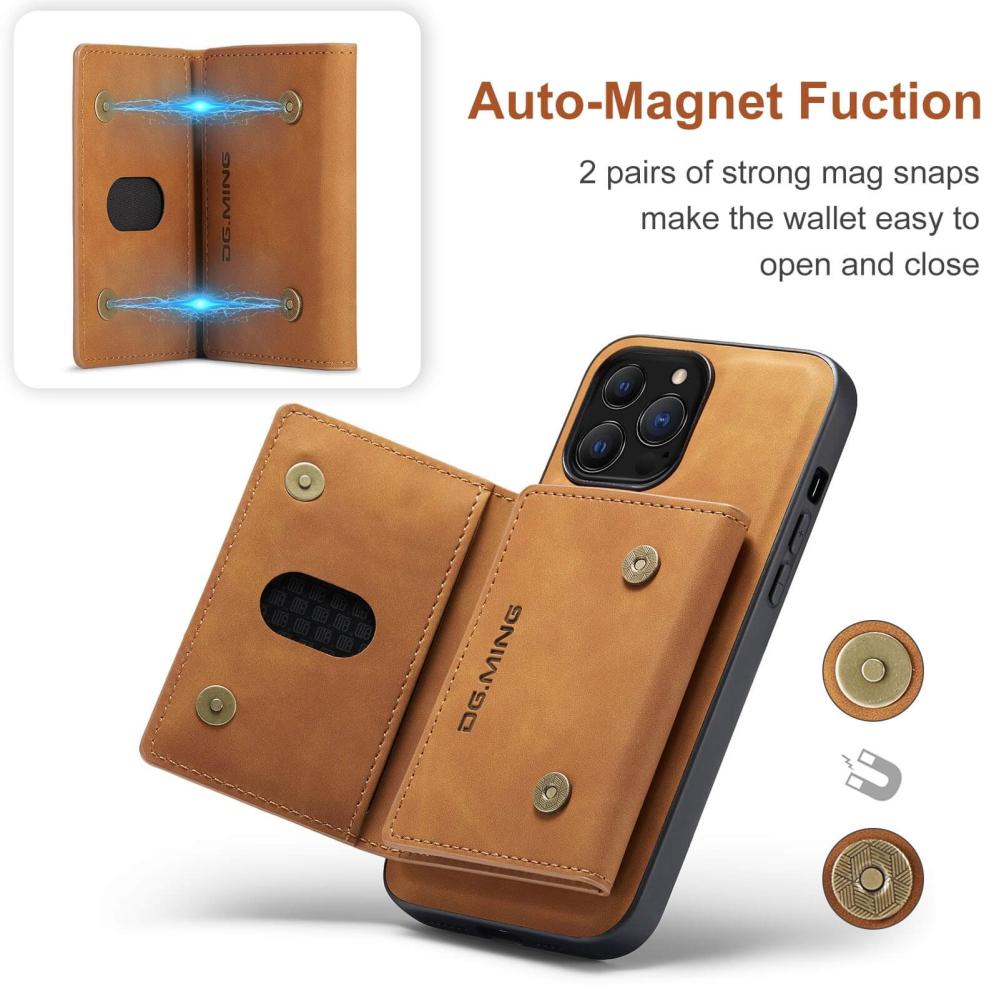 DG.MING 2 i 1 Vikbar plånbok & magnetiskt skal för iPhone 13 Pro