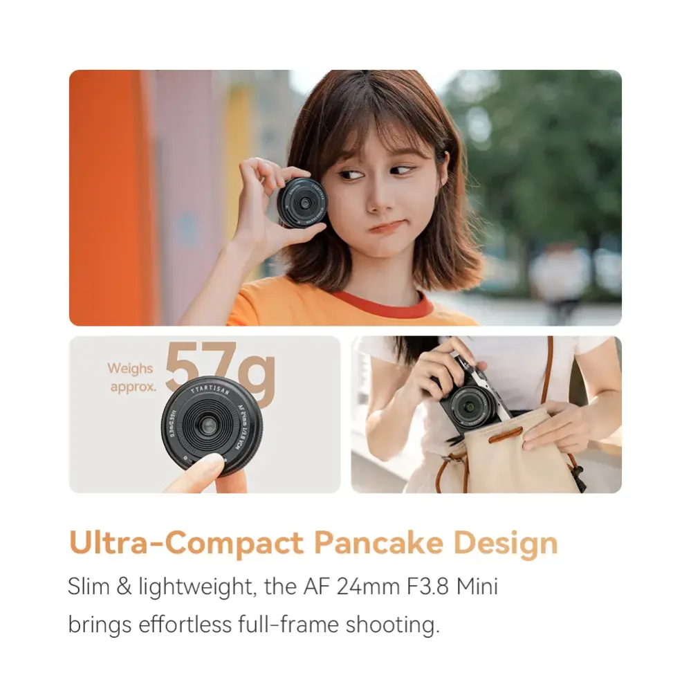  TTArtisan AF 24mm f/3.8 Mini för Sony E fullformat från Kamda – snabb leverans och trygg e-handel