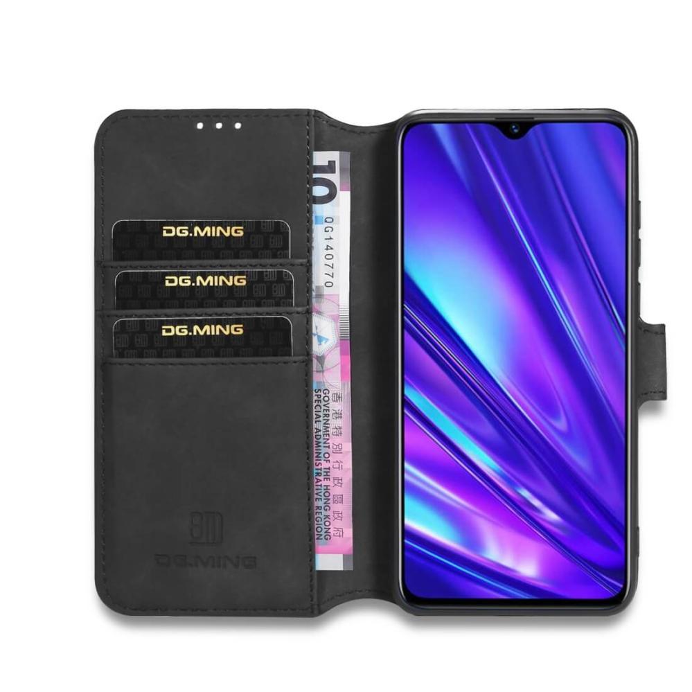 DG.MING Plånboksfodral för Realme 5 Pro Svart