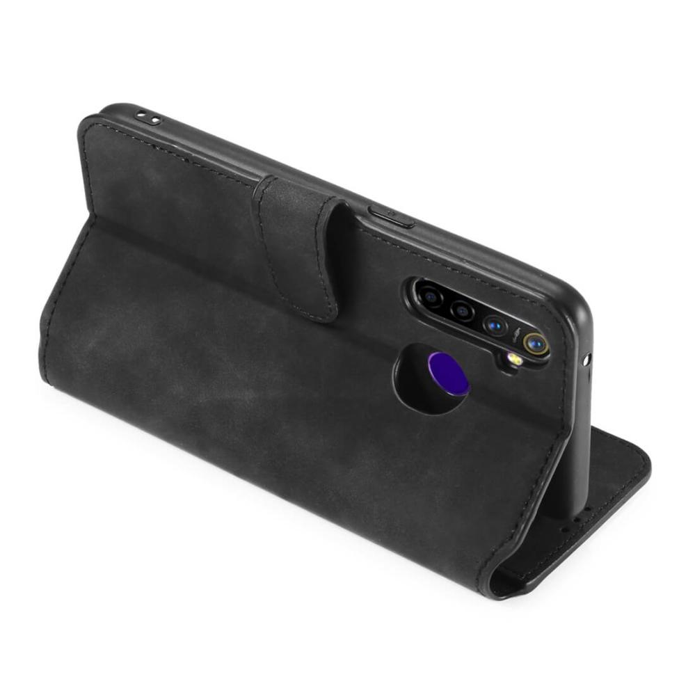 DG.MING Plånboksfodral för Realme 5 Pro Svart