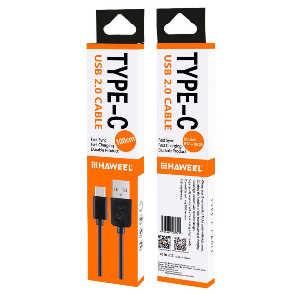 Haweel USB-kabel 2.0 till USB-C/ Type C