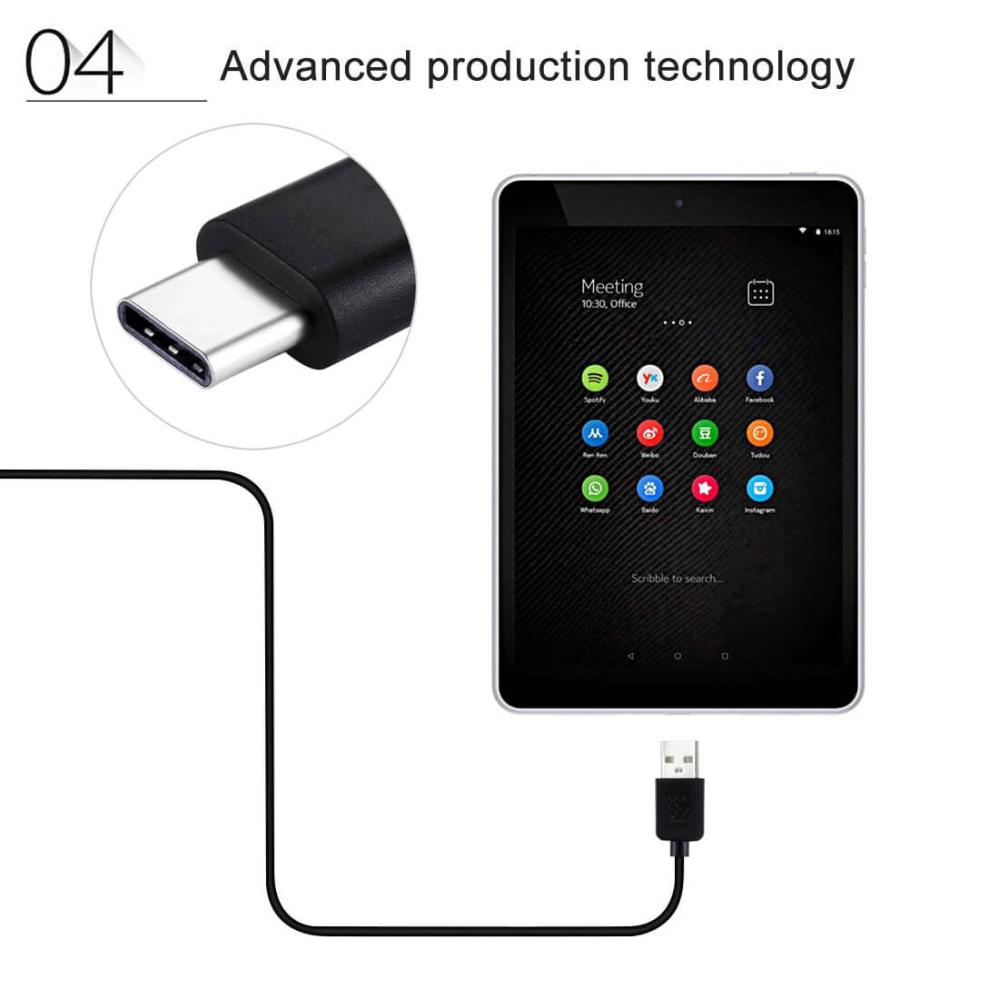Haweel USB-kabel 2.0 till USB-C/ Type C