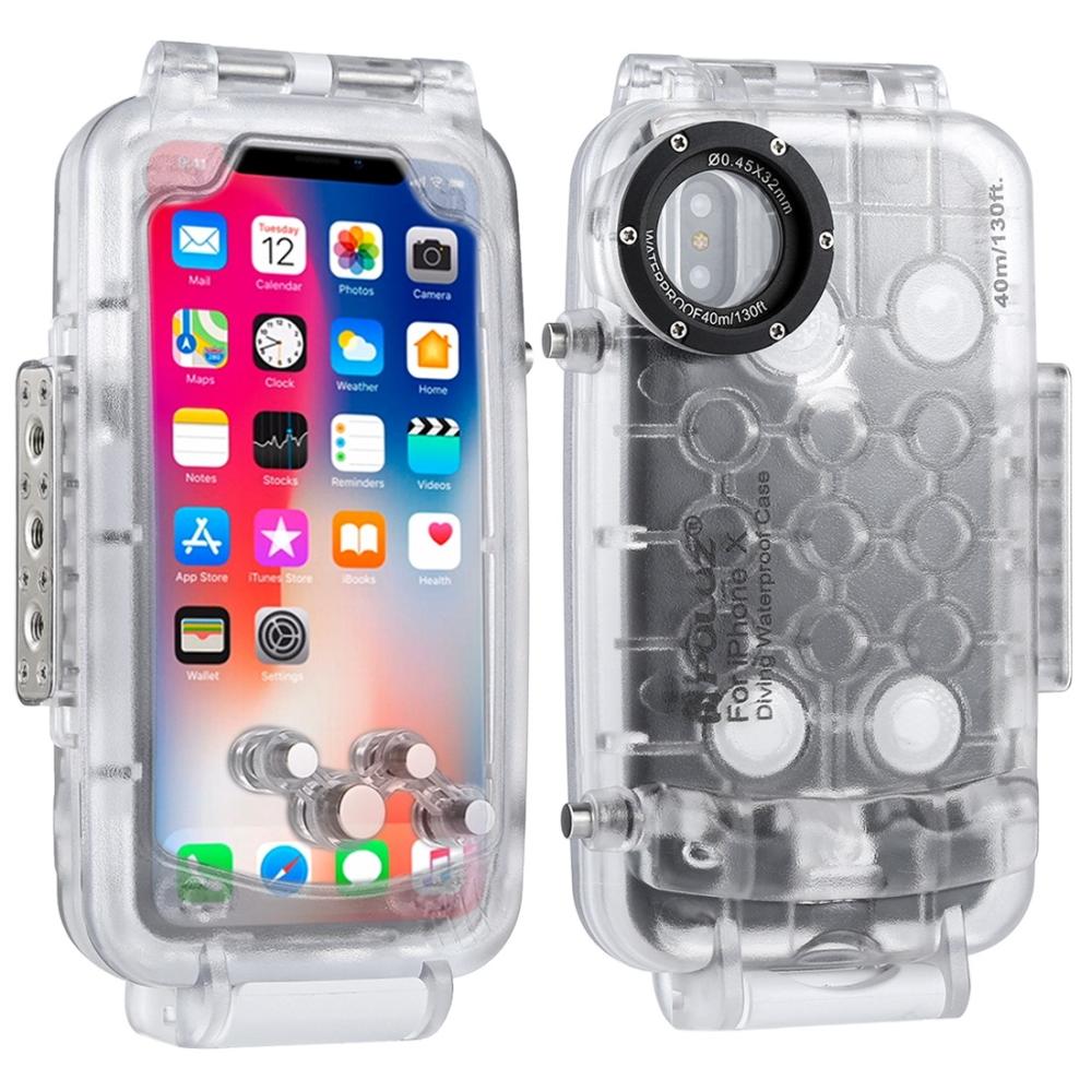PULUZ för iPhone X/Xs - 40m Vattentät fodral med kamerafunktion