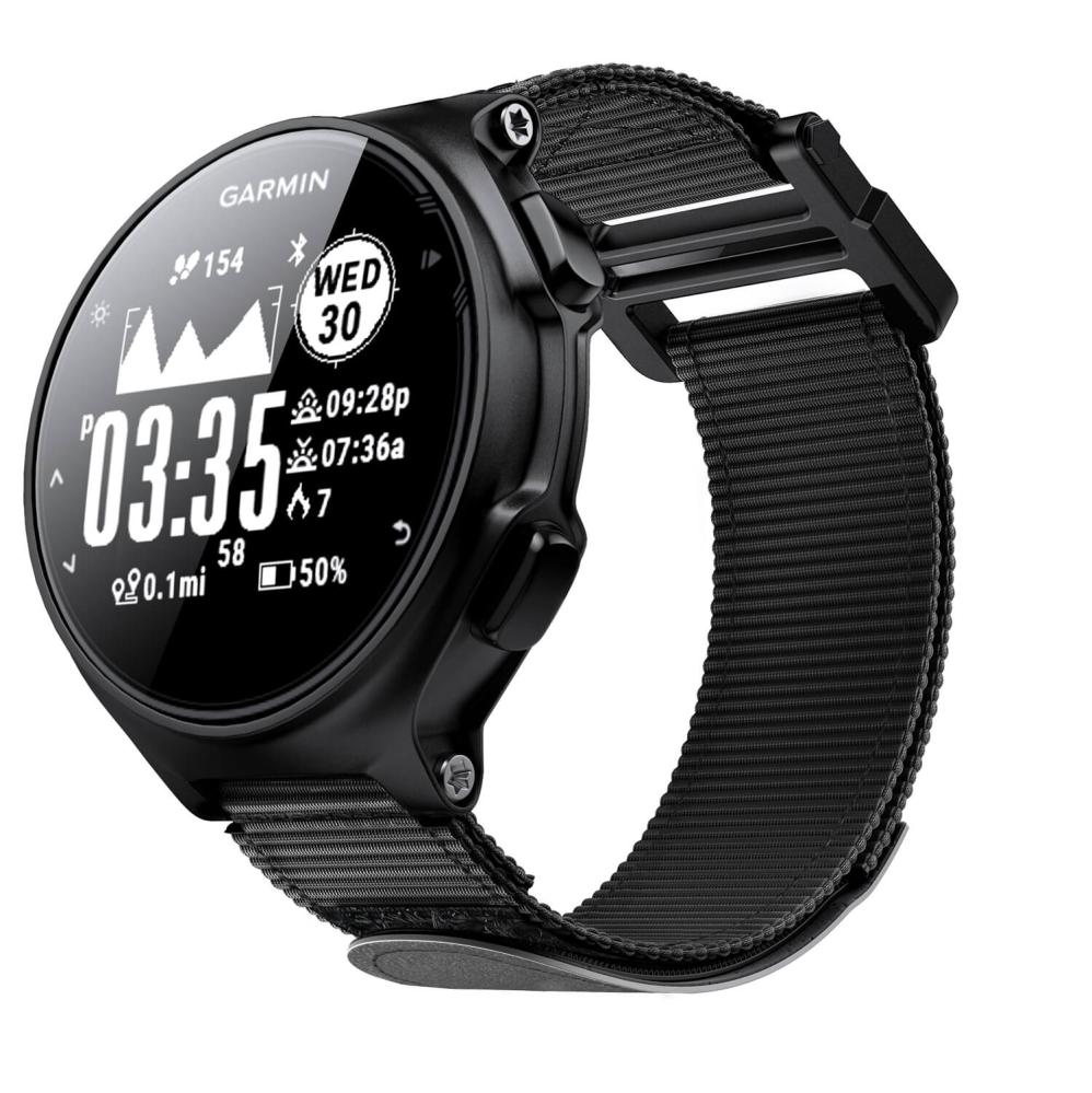 Nylonarmband Svart för Garmin Forerunner 230/235/620/630/735/735XT