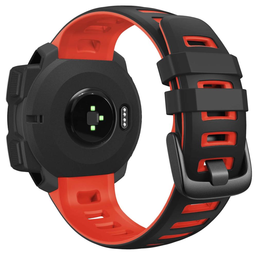 Silikonarmband för Garmin Instinct/Instinct Esports 22mm Röd & Svart