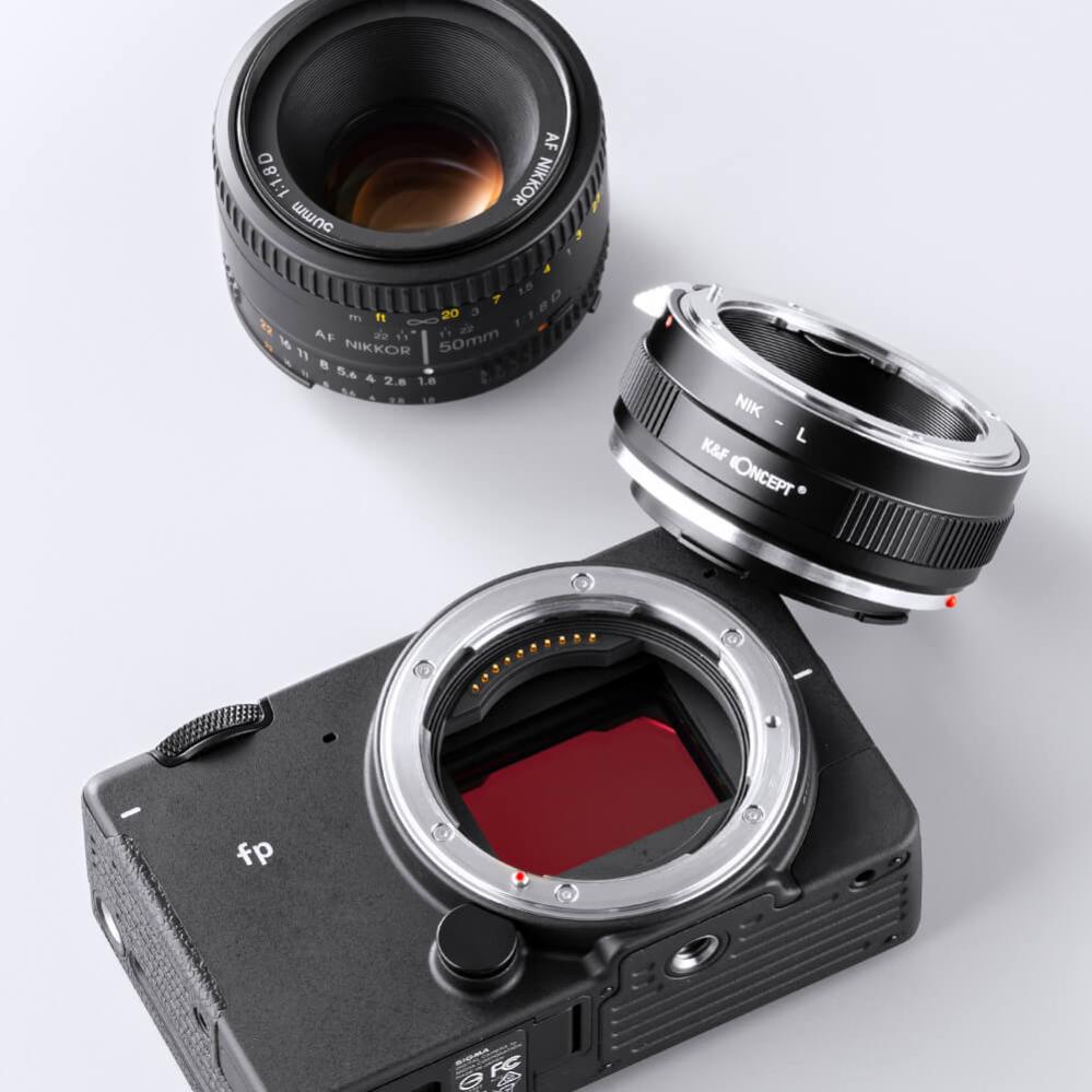  K&F Concept Objektivadapter till Nikon F objektiv för Leica L kamerahus