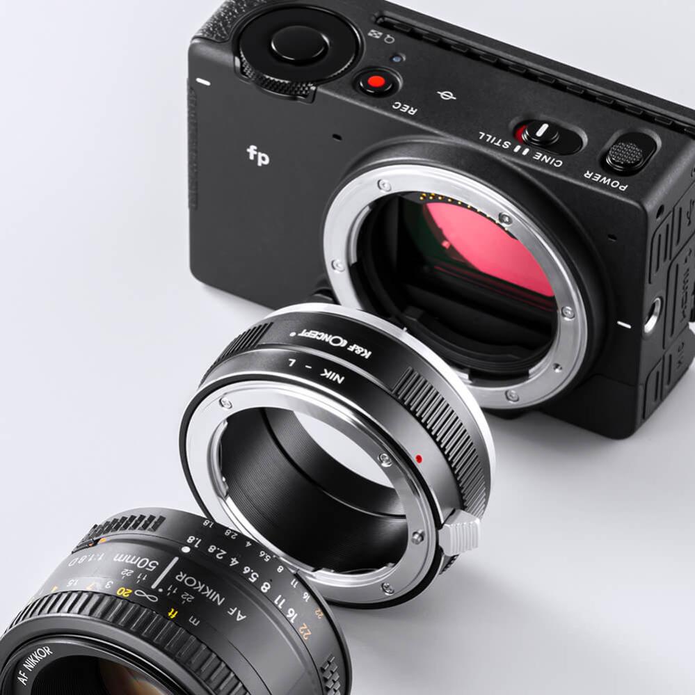  K&F Concept Objektivadapter till Nikon F objektiv för Leica L kamerahus