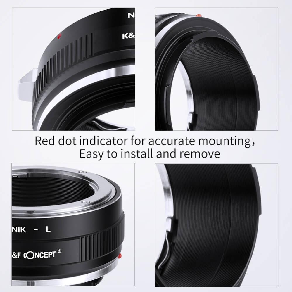  K&F Concept Objektivadapter till Nikon F objektiv för Leica L kamerahus