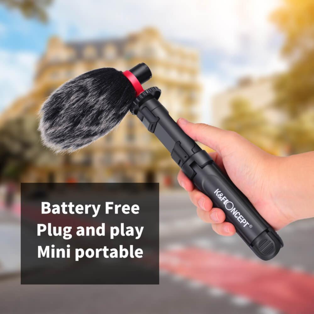 K&F Concept Videomikrofon med ministativ/mobilhållare