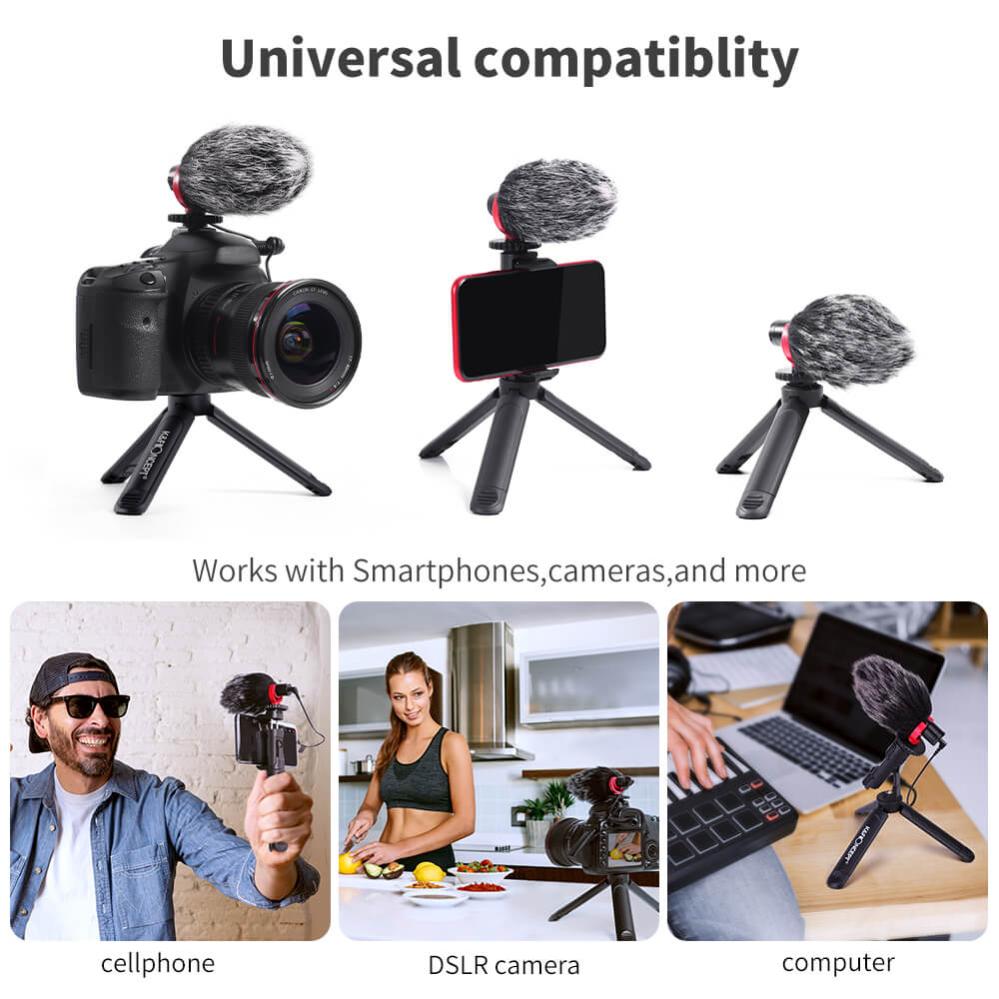 K&F Concept Videomikrofon med ministativ/mobilhållare