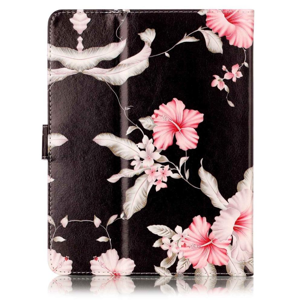 Universalt fodral till surfplatta 8 tum - Svart med rosa blommor
