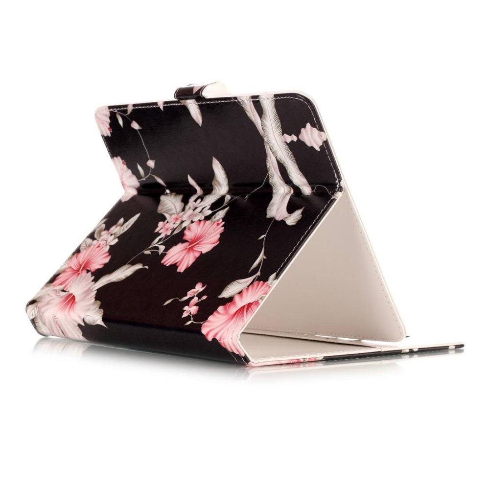 Universalt fodral till surfplatta 8 tum - Svart med rosa blommor