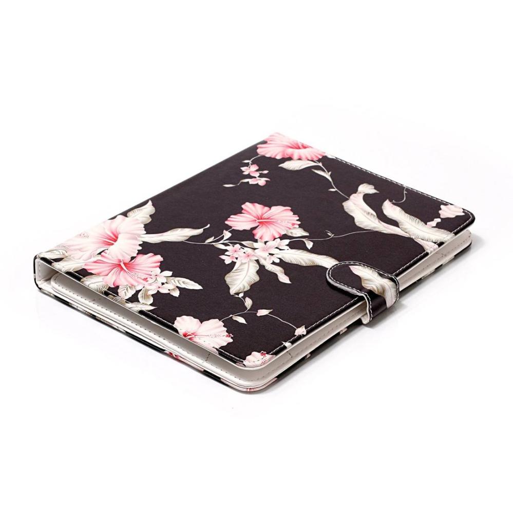 Universalt fodral till surfplatta 8 tum - Svart med rosa blommor