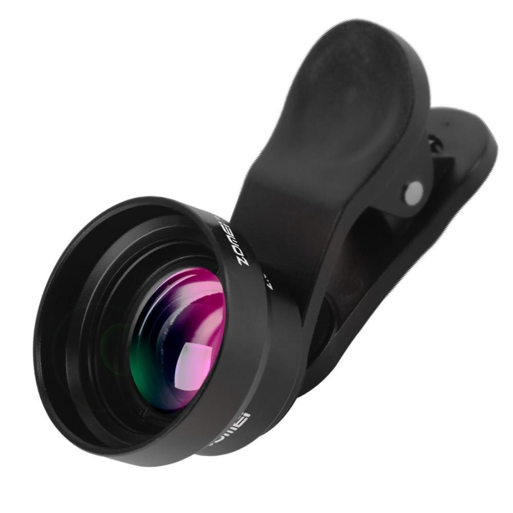 ZOMEI Universalt 17mm 2.0X Teleobjektiv & motljusskydd för smartphone (Svart)