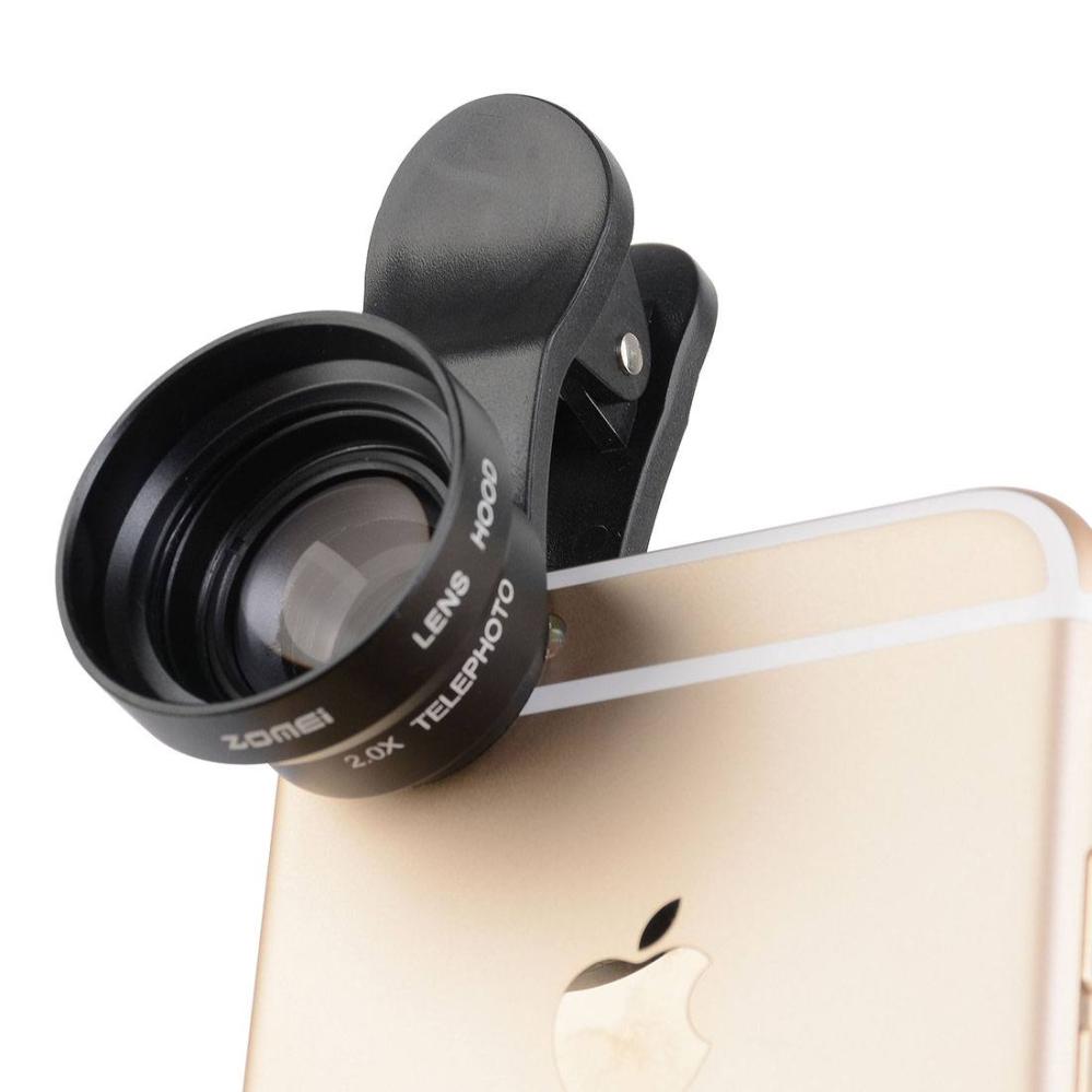 ZOMEI Universalt 17mm 2.0X Teleobjektiv & motljusskydd för smartphone (Svart)