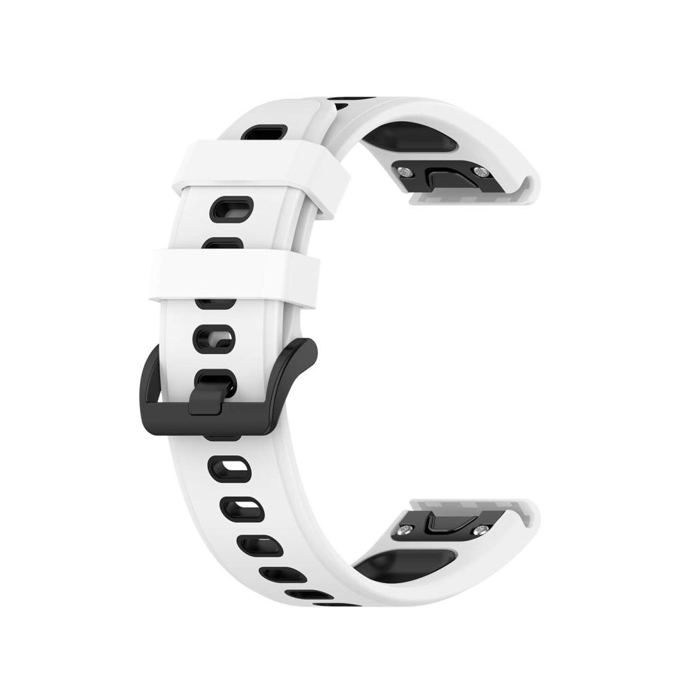 Silikonarmband 22mm Vit & Svart för Garmin Fenix 5/5 Pro/6/6 Pro/7/Epix