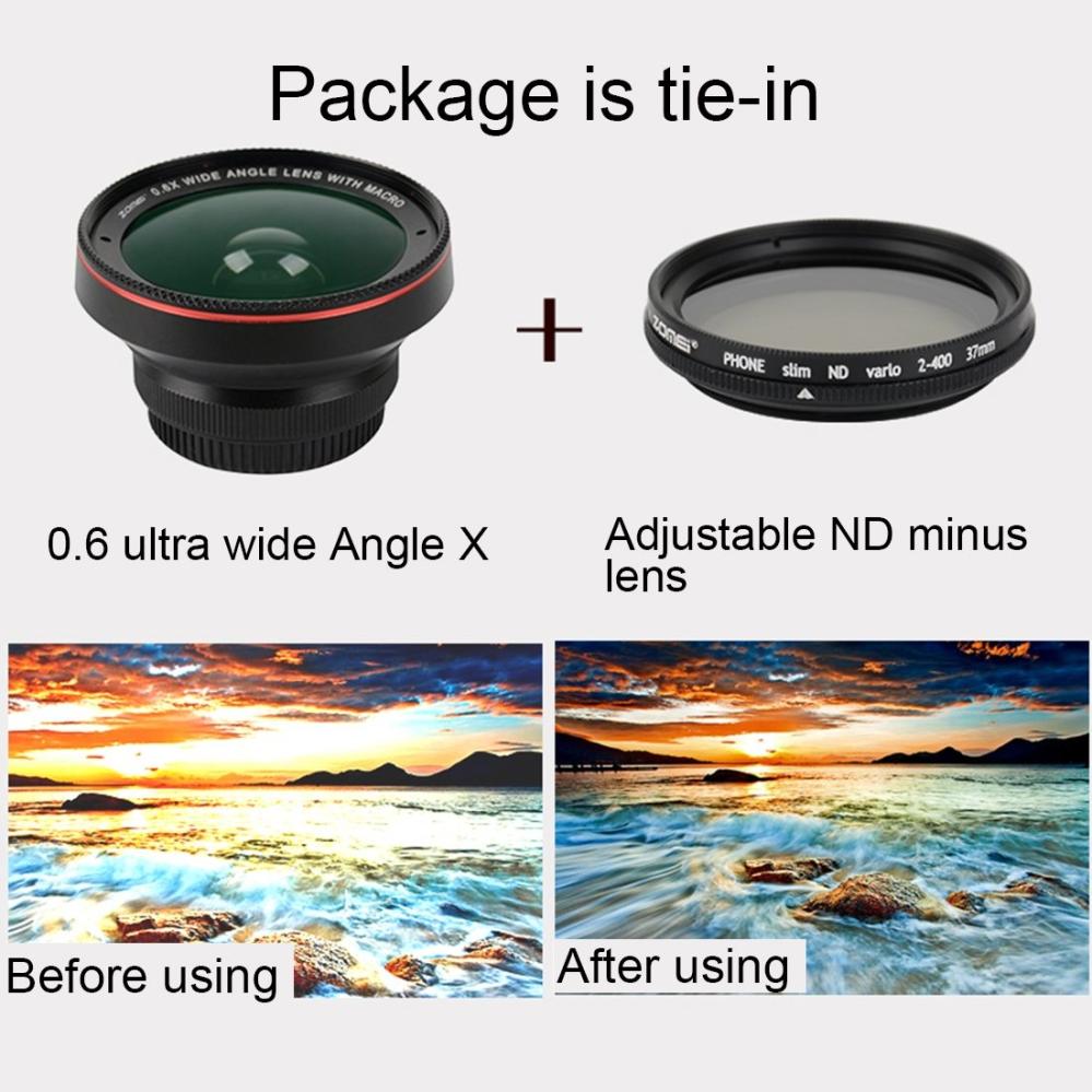 Zomei Universal 0.6X Vidvinkelobjektiv för smartphone (37mm)