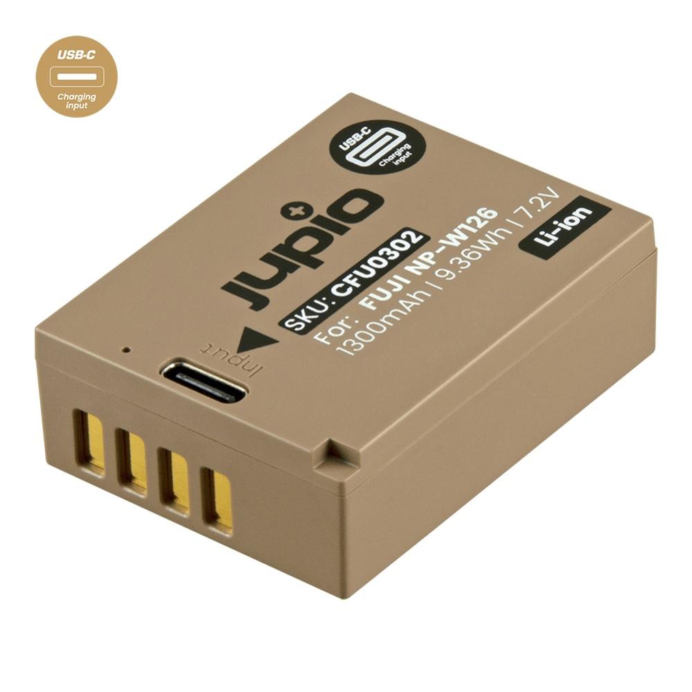  Jupio kamerabatteri 1300mAh för Fujifilm NP-W126S USB-C input