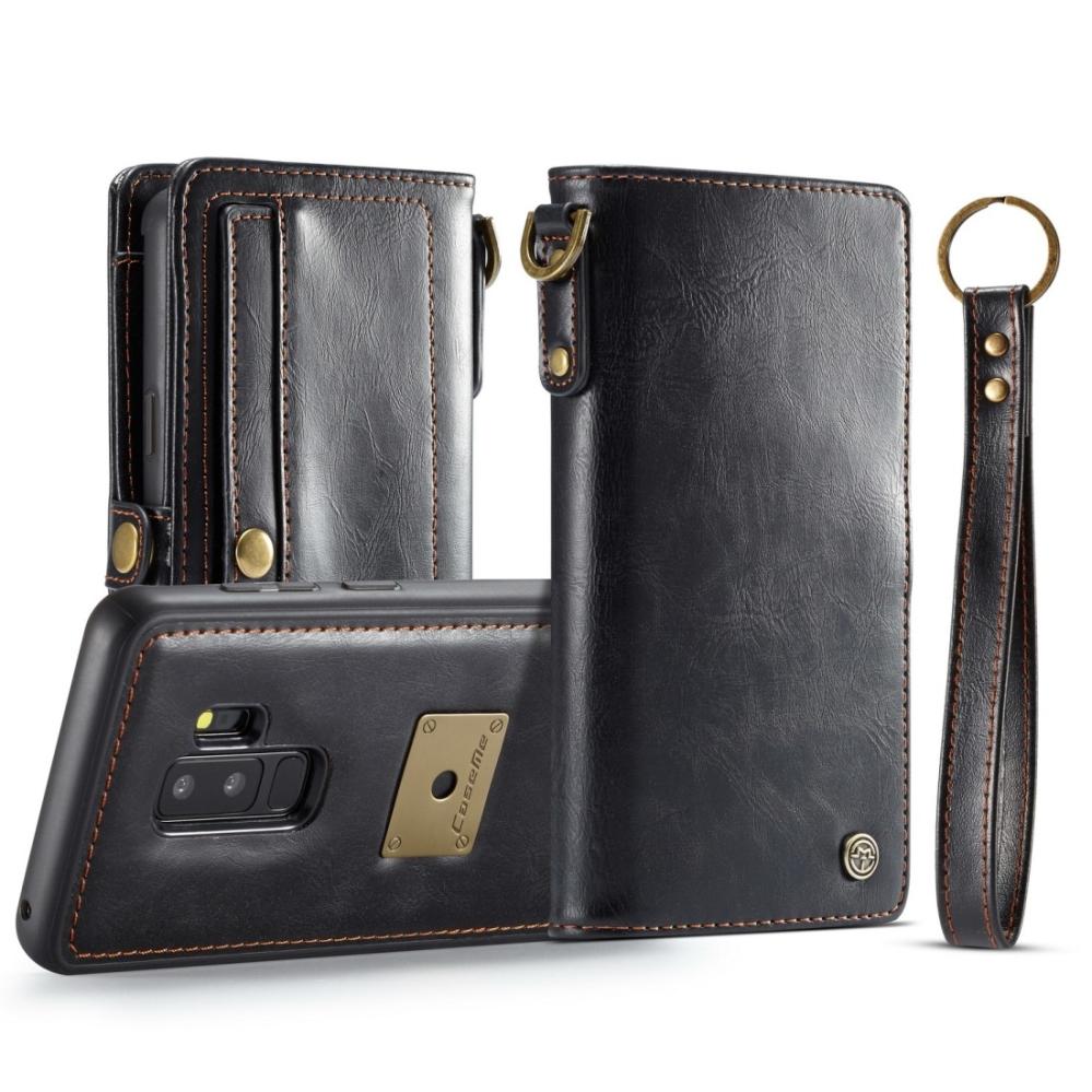 CaseMe Plånboksfodral med magnetskal PU-läder för Galaxy S9 Plus Svart