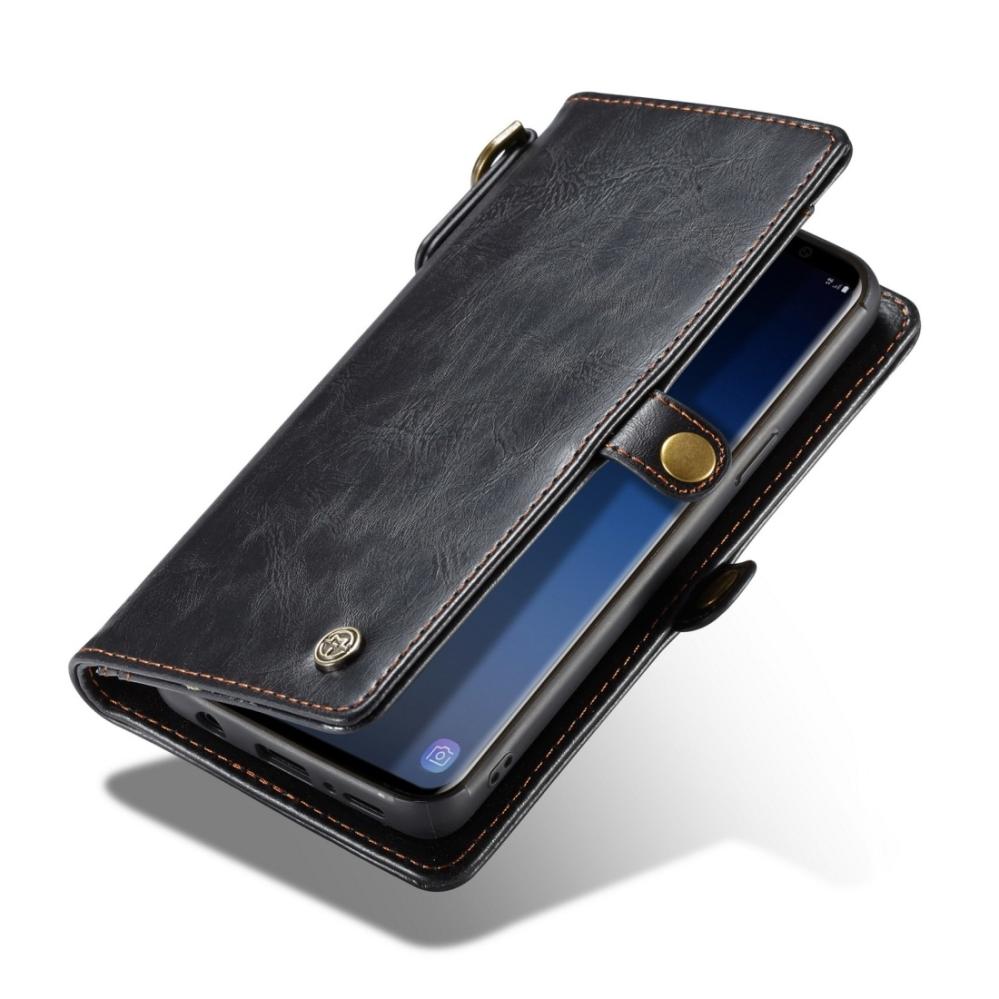 CaseMe Plånboksfodral med magnetskal PU-läder för Galaxy S9 Plus Svart
