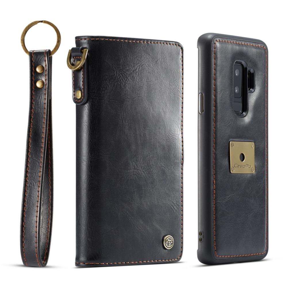 CaseMe Plånboksfodral med magnetskal PU-läder för Galaxy S9 Plus Svart