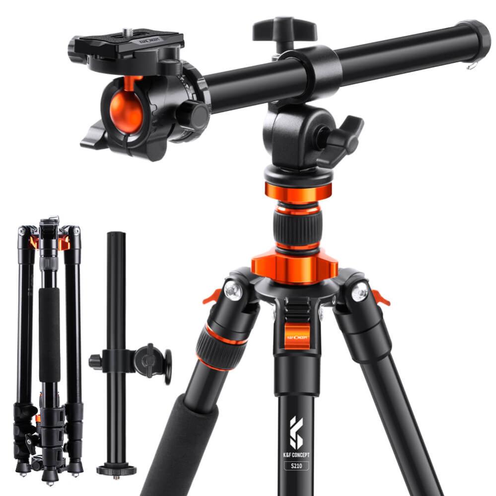 K&F Concept Kamerastativ med kulled & mittpelare 196cm/231cm