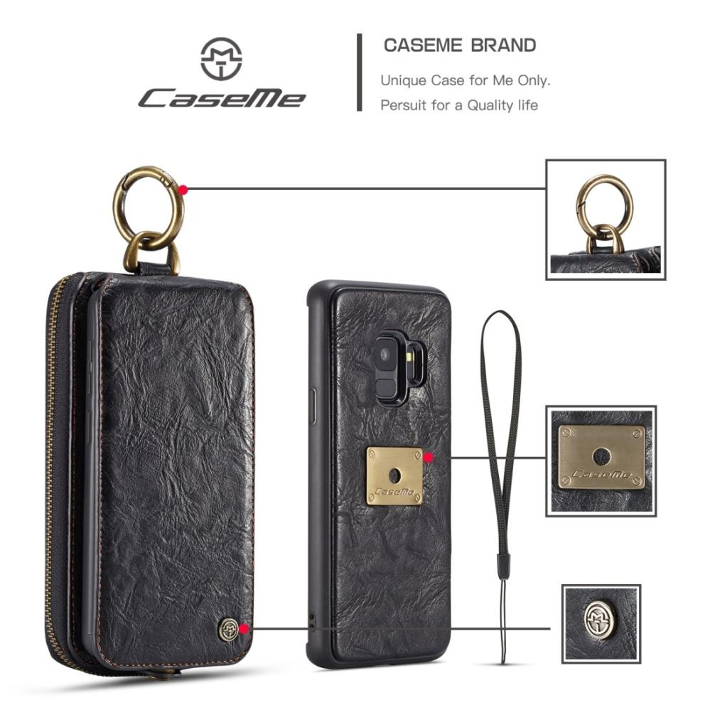  Plånboksfodral, plånbok & magnetskal för Galaxy S9 (3i1) Svart - CaseMe