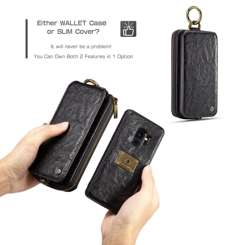 Plånboksfodral, plånbok & magnetskal för Galaxy S9 (3i1) Svart - CaseMe