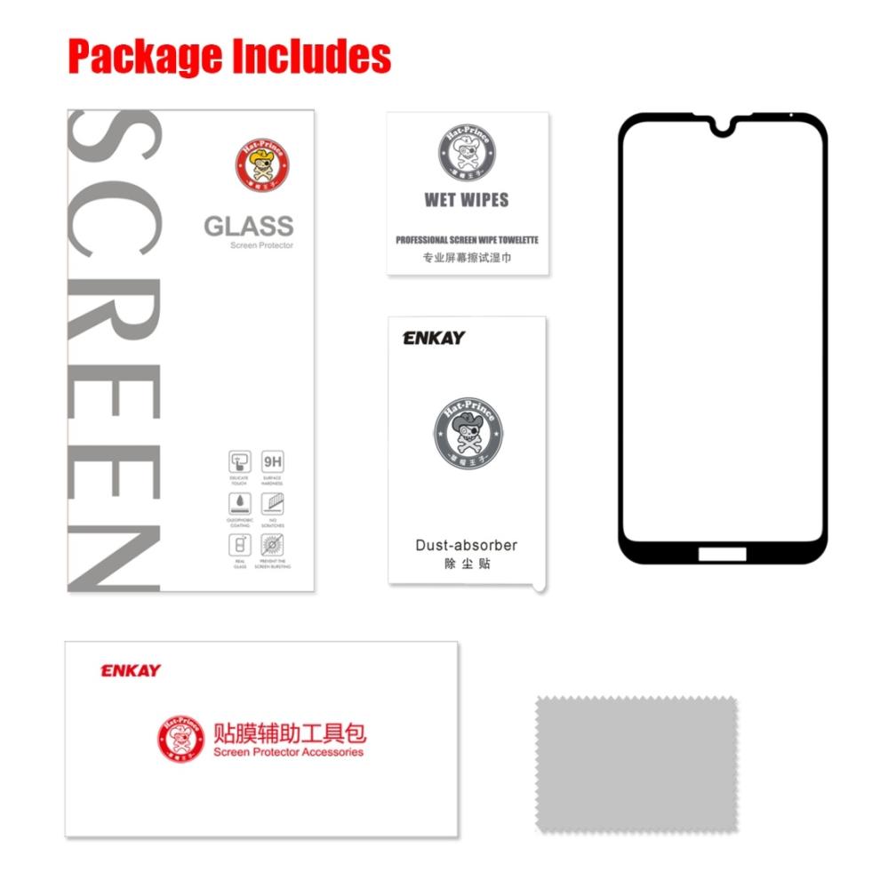 Skärmskydd med Svart ram för Huawei Y5 (2019) av härdat glas