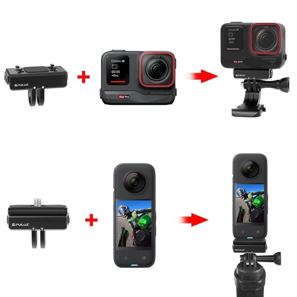  Puluz Folding Fingers med 1/4-tum gänga magnetfäste för Insta360 Ace Ace Pro X4