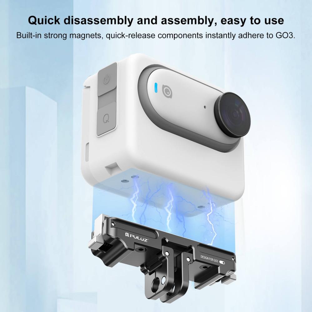  Puluz Folding Fingers med 1/4-tum gänga magnetfäste för Insta360 G03/GO3S från Kamda – snabb leverans och trygg e-handel