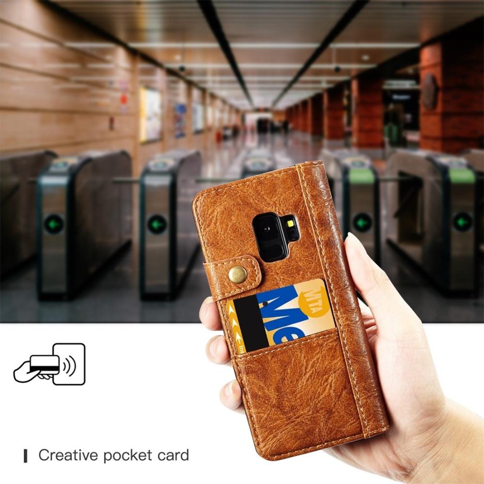 CaseMe Plånboksfodral med yttre fack för Galaxy S9 Brun