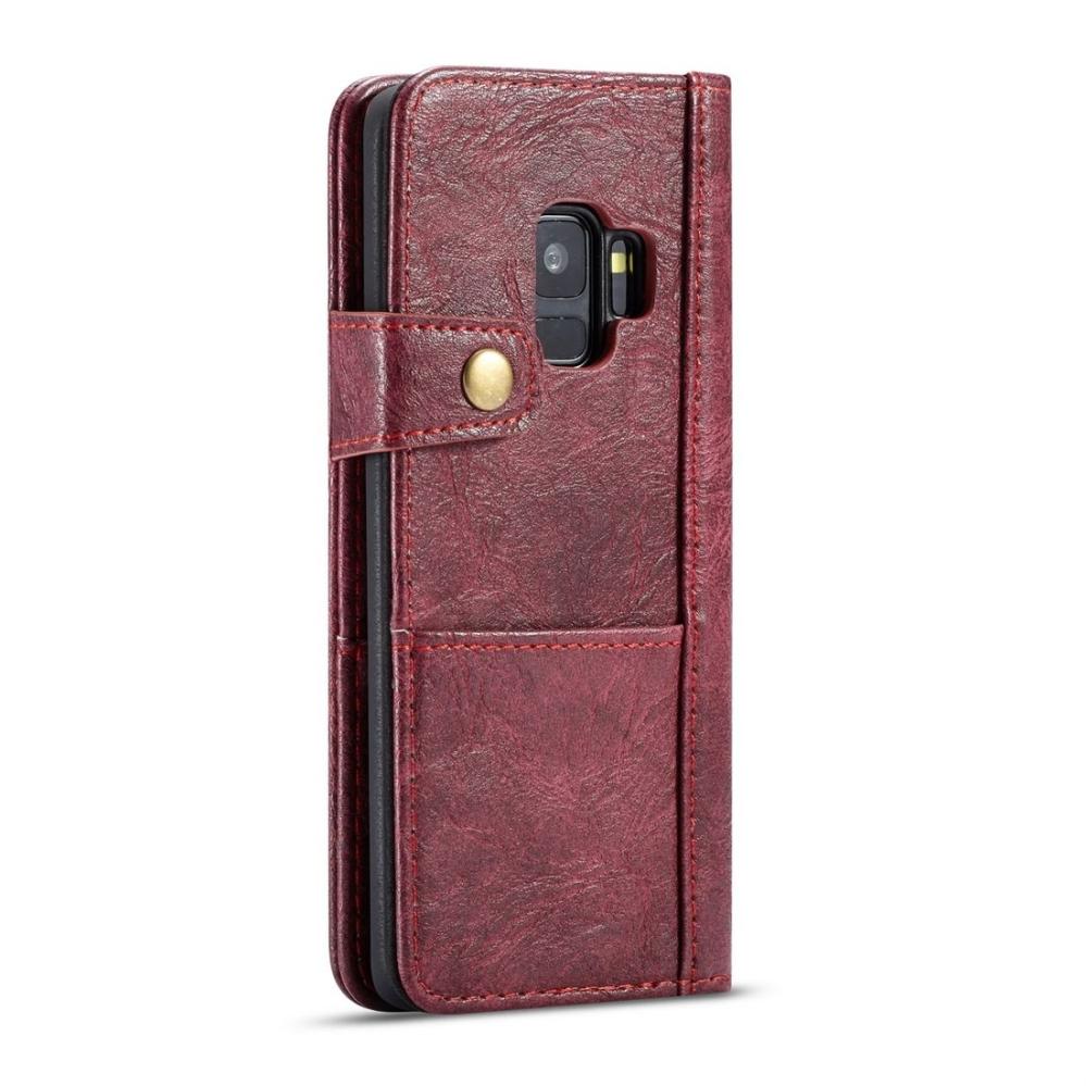 CaseMe Plånboksfodral med yttre fack för Galaxy S9 Röd