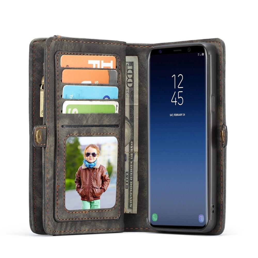 CaseMe Plånboksfodral med magnetskal för Galaxy S9 Grå