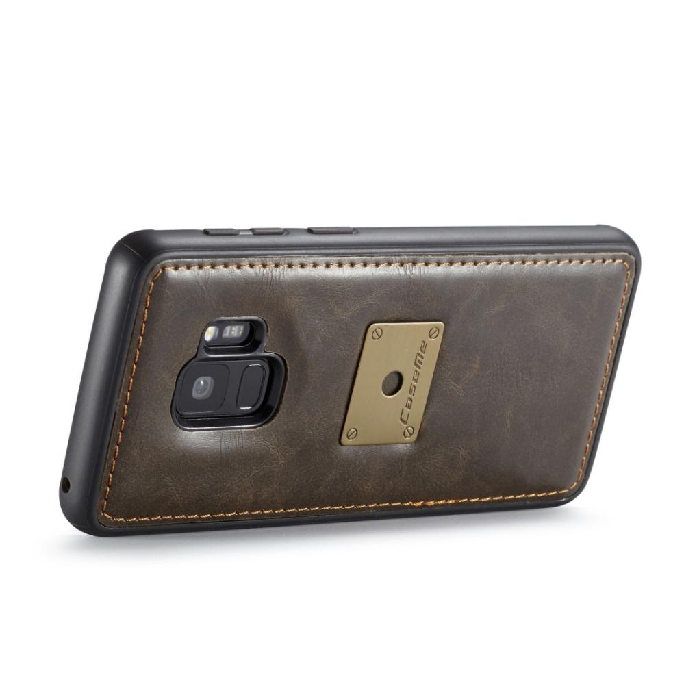 CaseMe Plånboksfodral med skal PU-läder för Galaxy S9 Brun