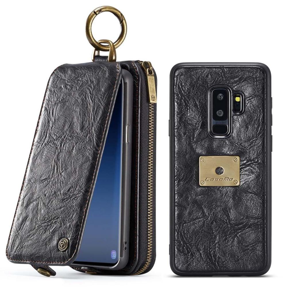 CaseMe Plånboksfodral, plånbok & magnetskal för Galaxy S9 Plus (3i1) Svart