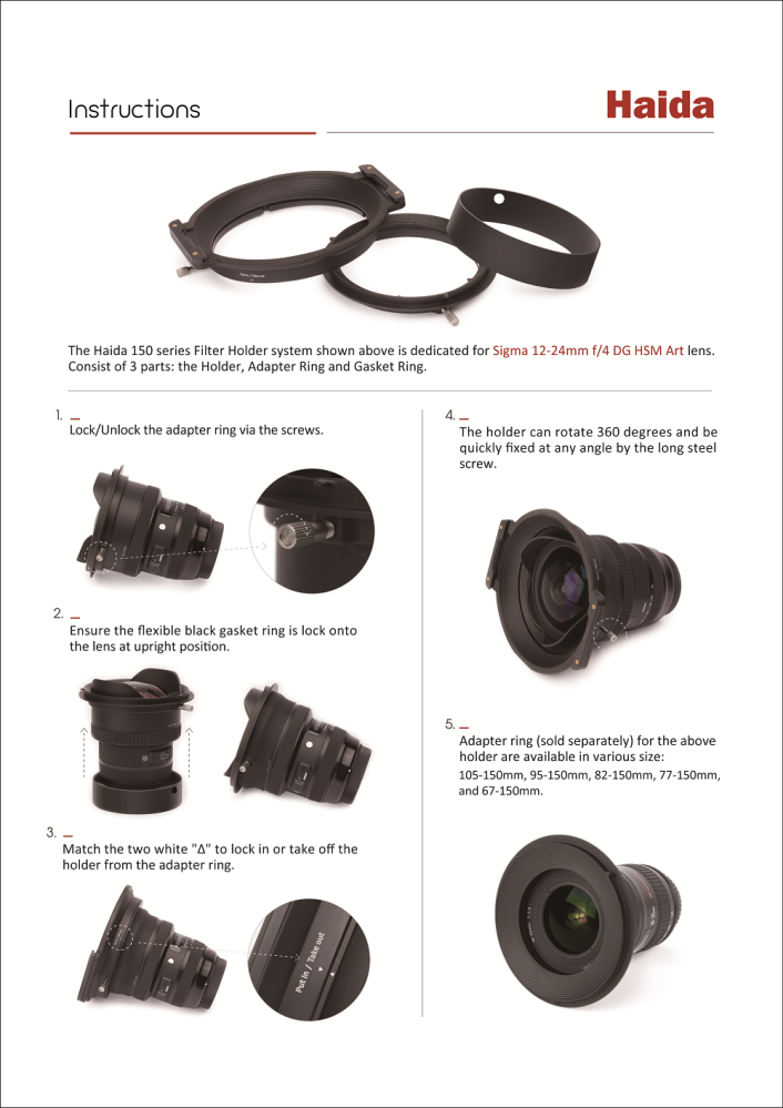 Haida Objektivadapter för 150mm Systemet