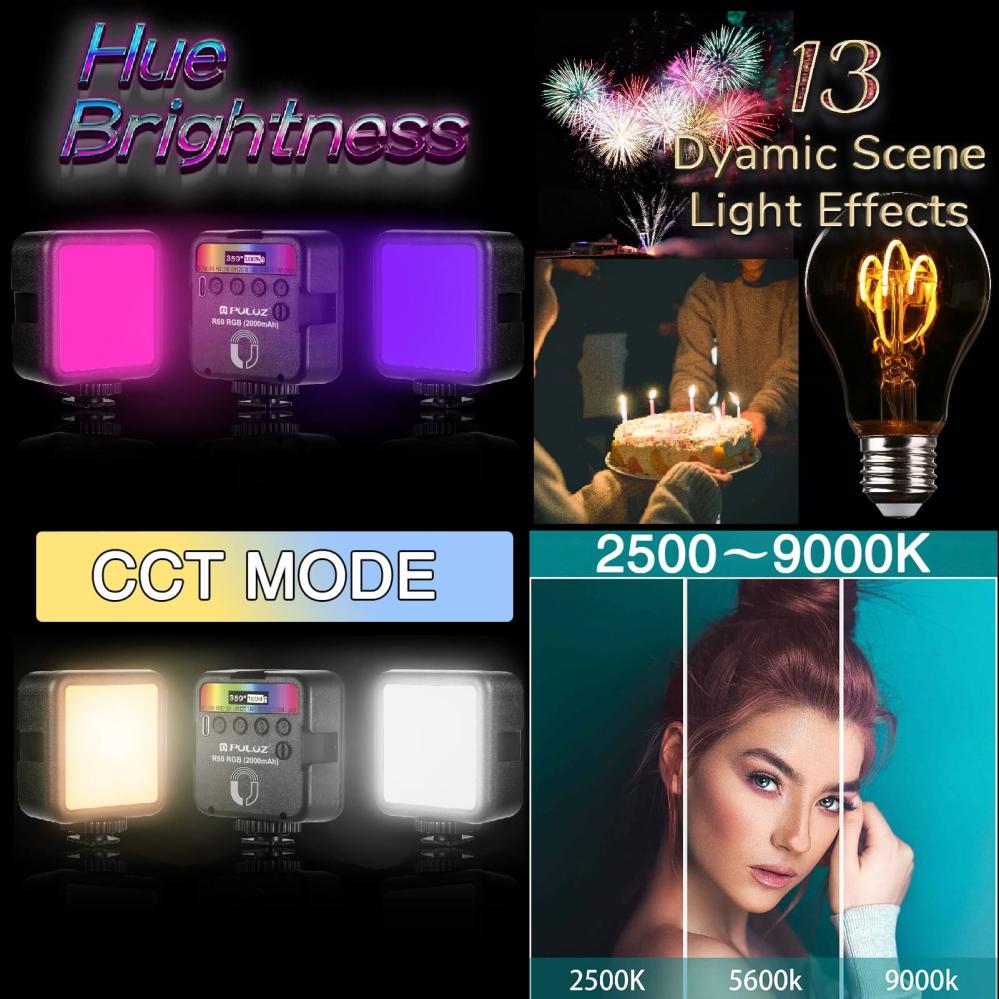 Puluz LED-panel i fickformat 2500-9000K RGB fullfärg