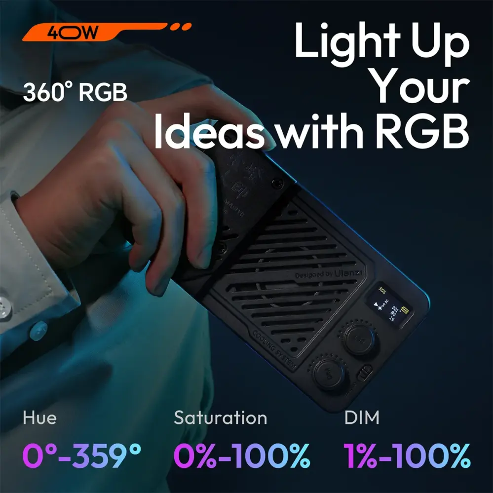 Ulanzi LM-P40 RGB 40W Bärbar Videolampa