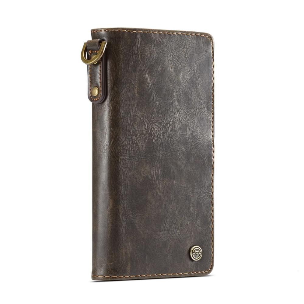 CaseMe Plånboksfodral med magnetskal PU-läder för Galaxy S9 Plus Brun