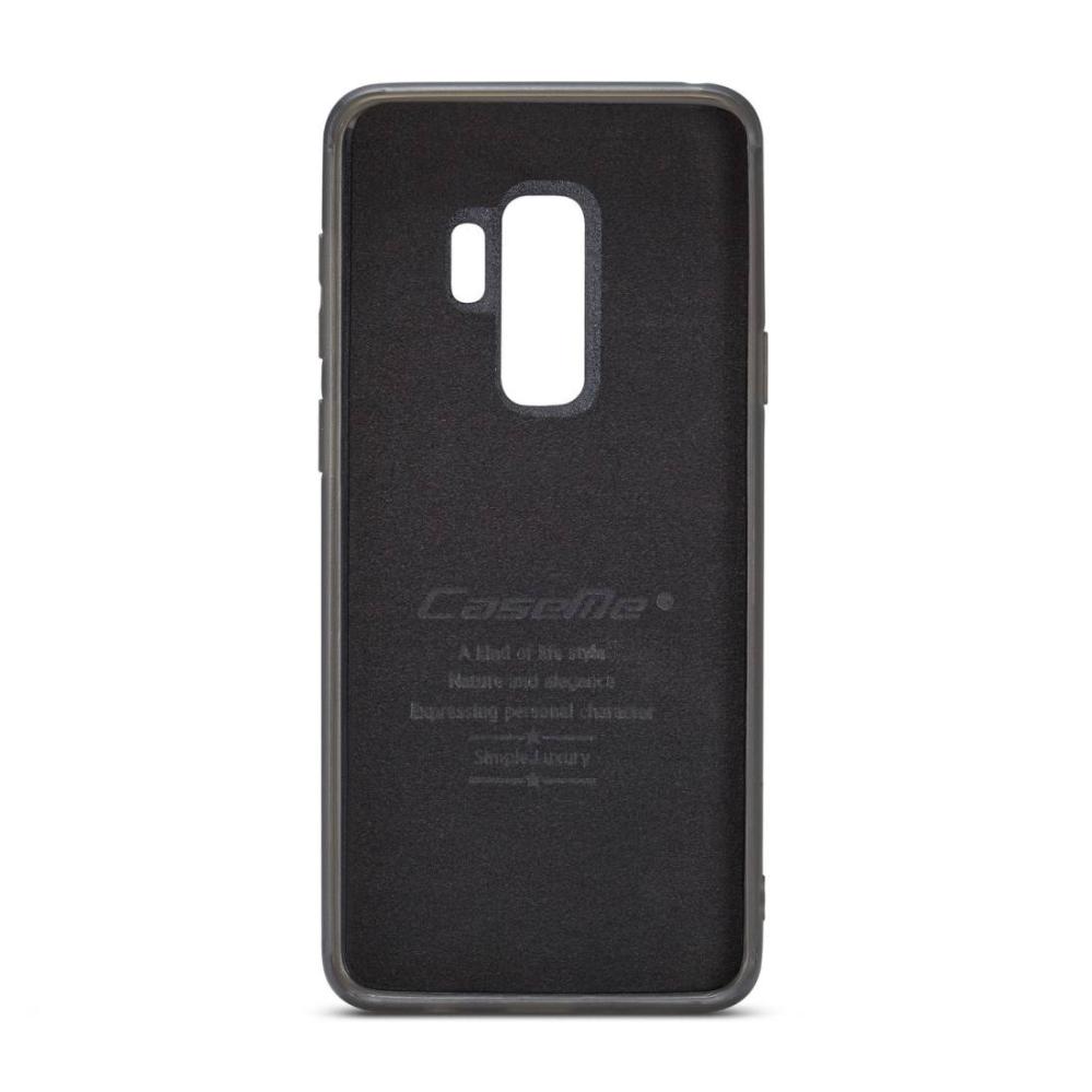 CaseMe Plånboksfodral med magnetskal PU-läder för Galaxy S9 Plus Brun