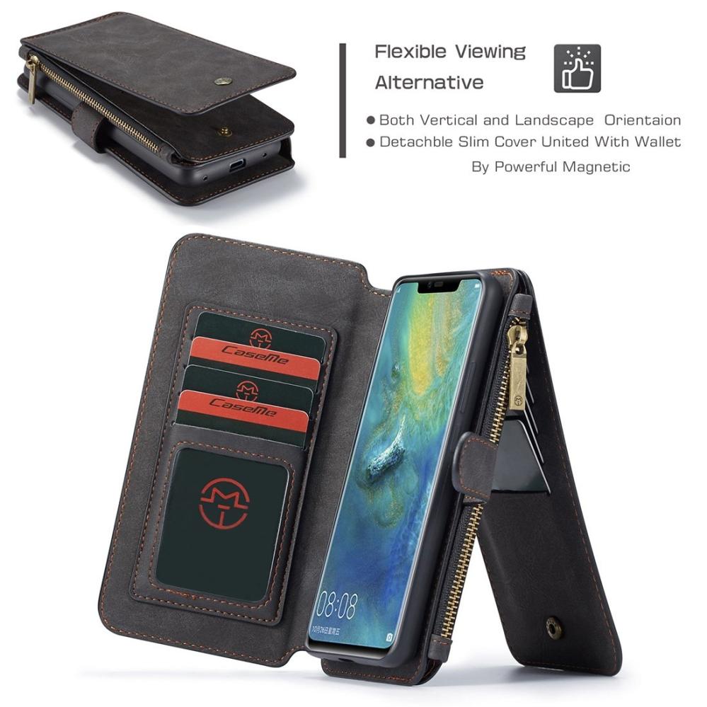 CaseMe Plånboksfodral med magnetskal för Huawei Mate 20 Pro Svart