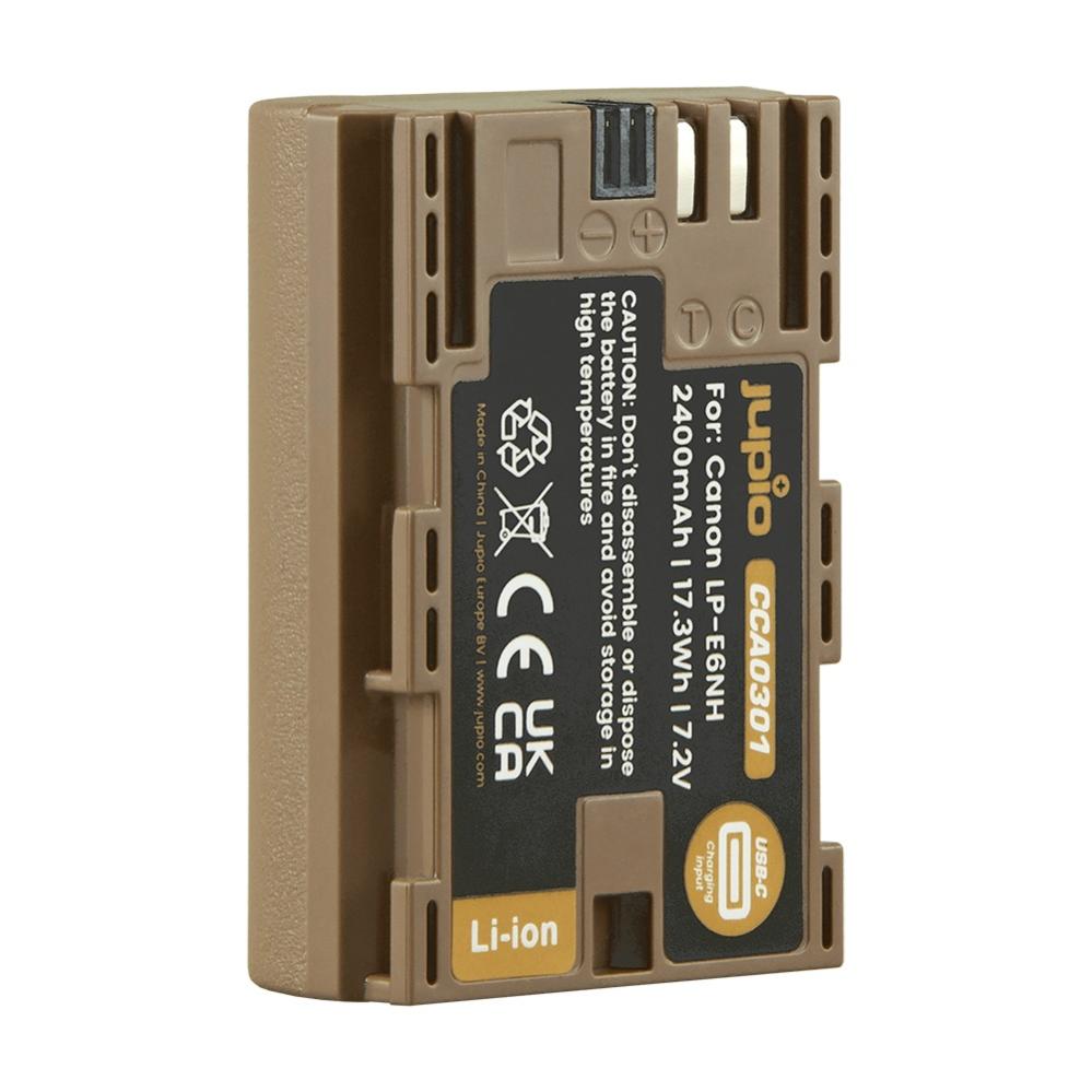 Jupio kamerabatteri 2400mAh för Canon LP-E6NH USB-C input