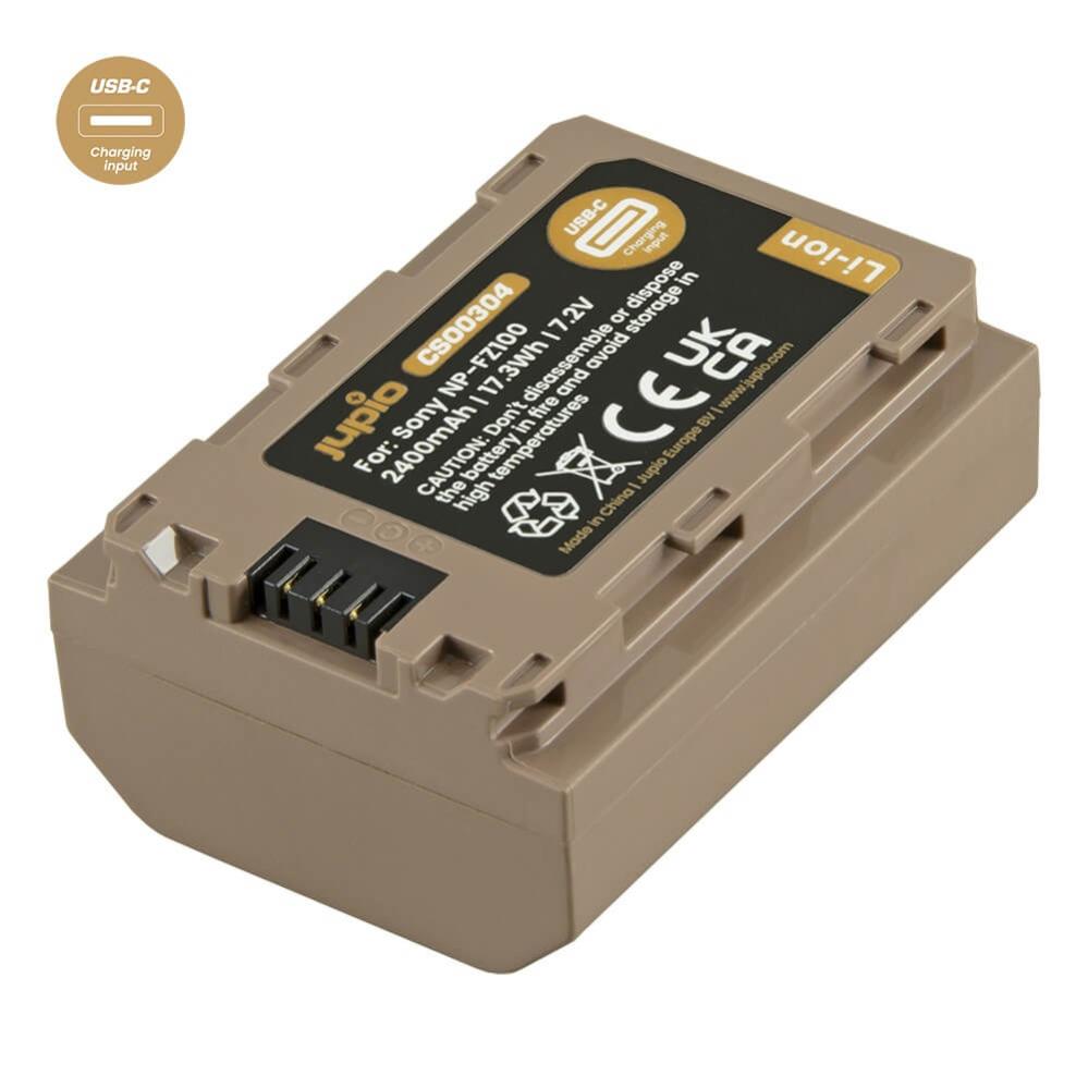 Jupio kamerabatteri 2400mAh för Sony NP-FZ100 USB-C input