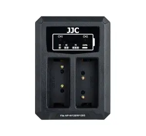  JJC USB-driven dubbel batteriladdare för Fujifilm NP-W126 Skadad förpackning