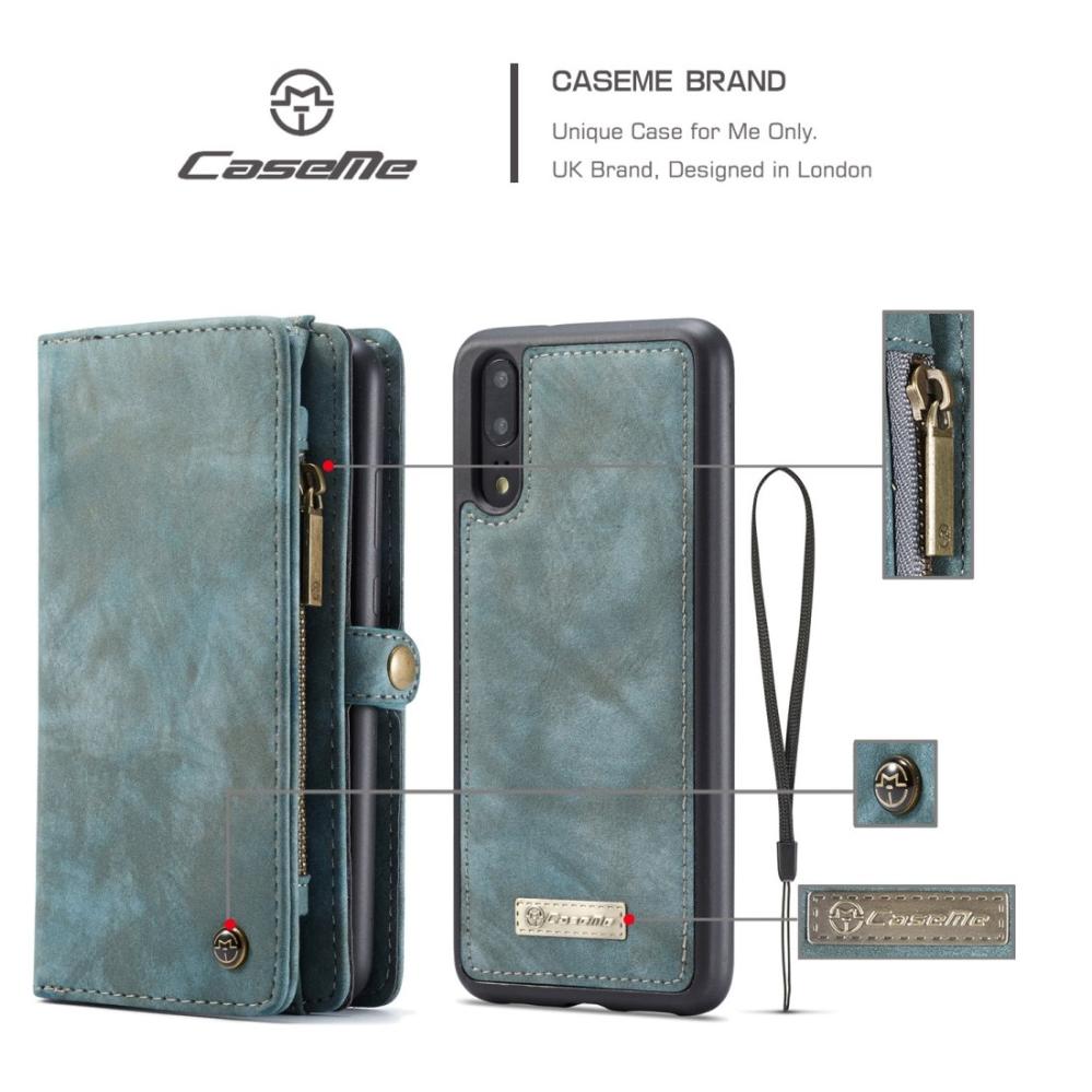 CaseMe Plånboksfodral med magnetskal för Huawei P20 Pro Blå
